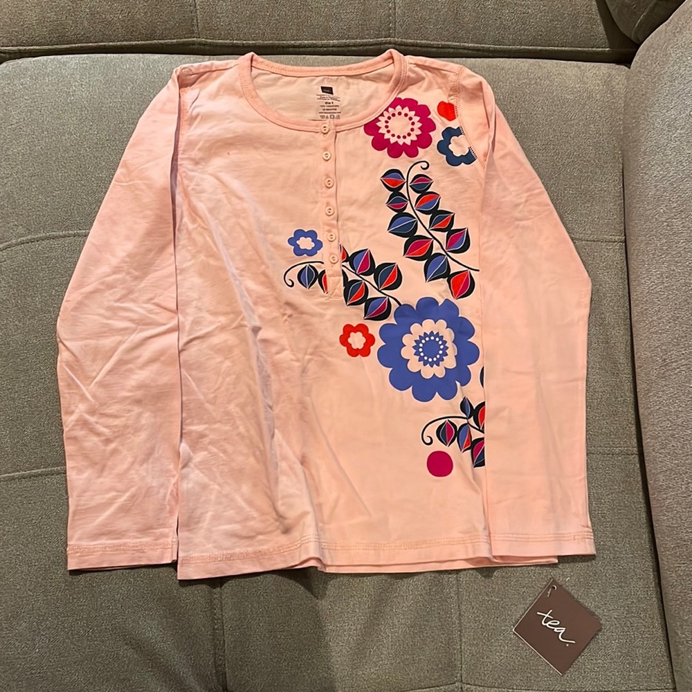 Tea Collection 8 cotton pattern shirt pink